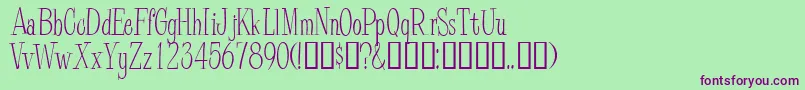 PineCasual Font – Purple Fonts on Green Background