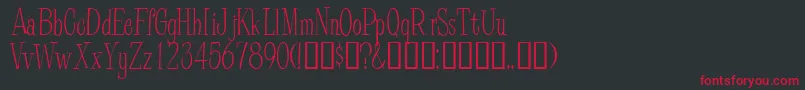 PineCasual Font – Red Fonts on Black Background