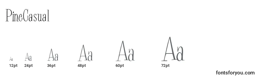 PineCasual Font Sizes