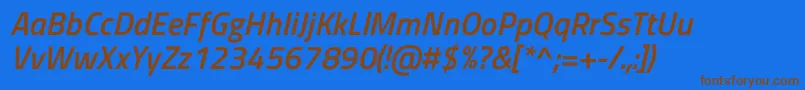 TitilliumwebSemibolditalic Font – Brown Fonts on Blue Background