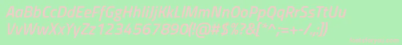 TitilliumwebSemibolditalic Font – Pink Fonts on Green Background