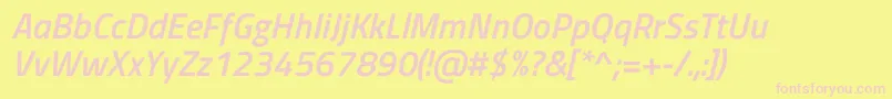 TitilliumwebSemibolditalic Font – Pink Fonts on Yellow Background