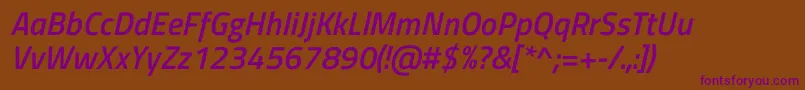 TitilliumwebSemibolditalic Font – Purple Fonts on Brown Background