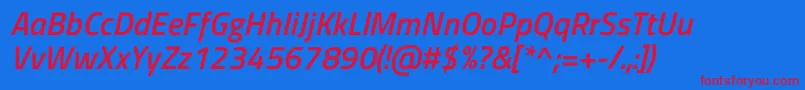 フォントTitilliumwebSemibolditalic – 赤い文字の青い背景