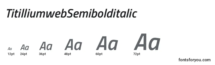 TitilliumwebSemibolditalic Font Sizes