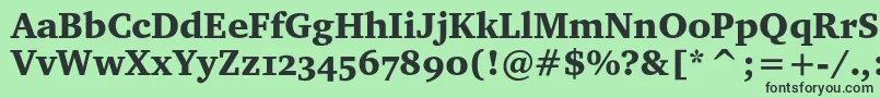 Charterblackosc Font – Black Fonts on Green Background