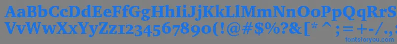 Charterblackosc Font – Blue Fonts on Gray Background