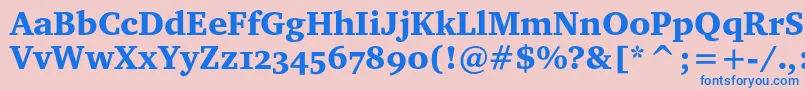 Charterblackosc Font – Blue Fonts on Pink Background
