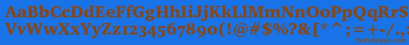 Charterblackosc Font – Brown Fonts on Blue Background