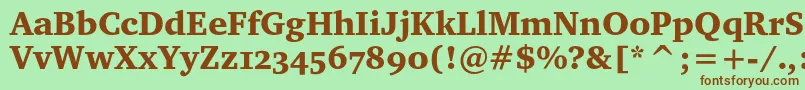 Charterblackosc Font – Brown Fonts on Green Background