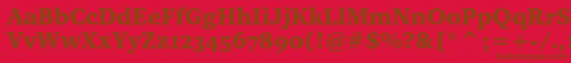 Шрифт Charterblackosc – коричневые шрифты на красном фоне