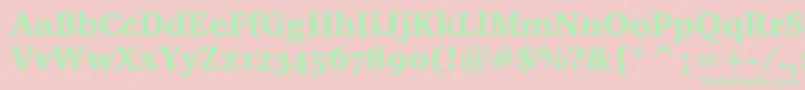 Charterblackosc Font – Green Fonts on Pink Background