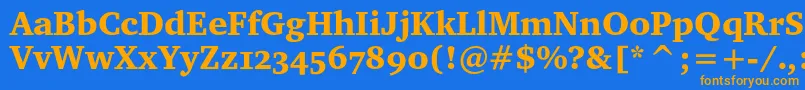 Charterblackosc Font – Orange Fonts on Blue Background