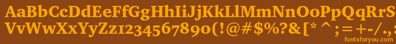 Charterblackosc Font – Orange Fonts on Brown Background