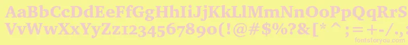 Charterblackosc Font – Pink Fonts on Yellow Background