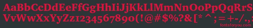 Charterblackosc Font – Red Fonts on Black Background