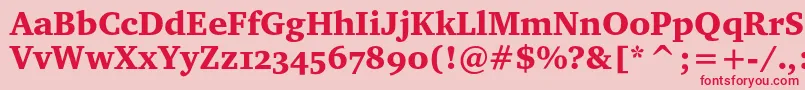Charterblackosc Font – Red Fonts on Pink Background