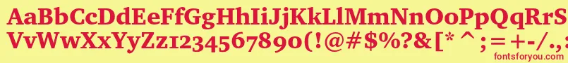Charterblackosc Font – Red Fonts on Yellow Background