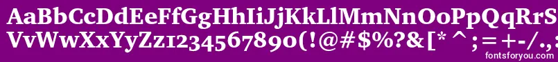 Fonte Charterblackosc – fontes brancas em um fundo violeta