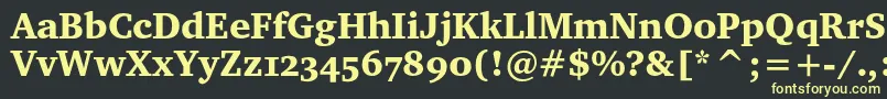 Charterblackosc Font – Yellow Fonts on Black Background