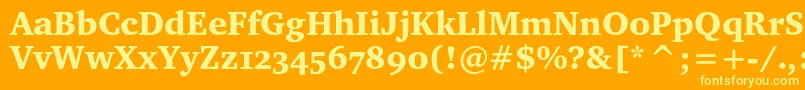 Charterblackosc Font – Yellow Fonts on Orange Background