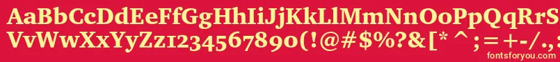 Charterblackosc Font – Yellow Fonts on Red Background