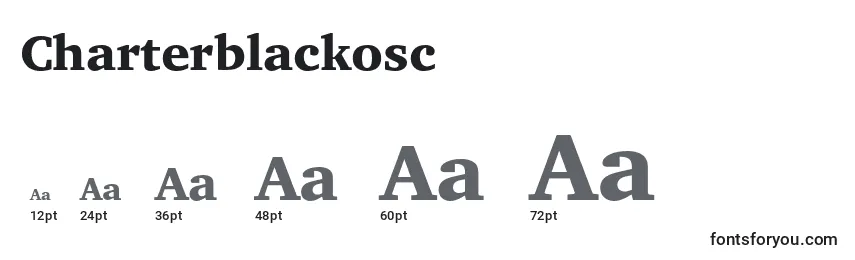 Größen der Schriftart Charterblackosc