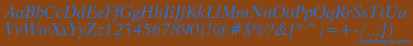 LifeItalicBt Font – Blue Fonts on Brown Background