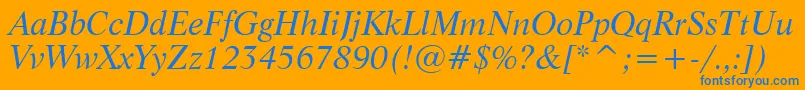 LifeItalicBt Font – Blue Fonts on Orange Background