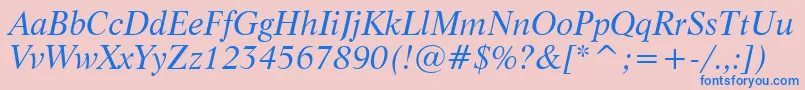 LifeItalicBt Font – Blue Fonts on Pink Background