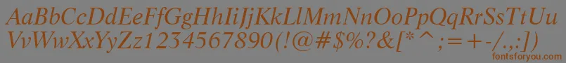 LifeItalicBt Font – Brown Fonts on Gray Background