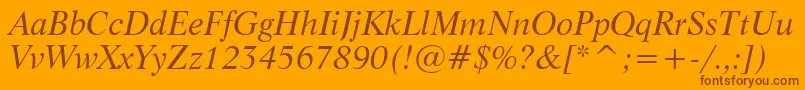 LifeItalicBt Font – Brown Fonts on Orange Background