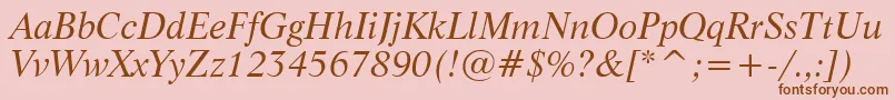 LifeItalicBt Font – Brown Fonts on Pink Background