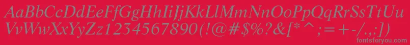 LifeItalicBt Font – Gray Fonts on Red Background