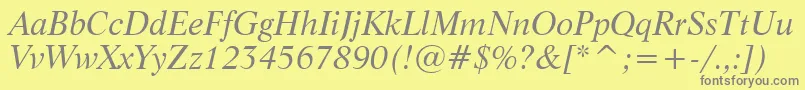 LifeItalicBt Font – Gray Fonts on Yellow Background