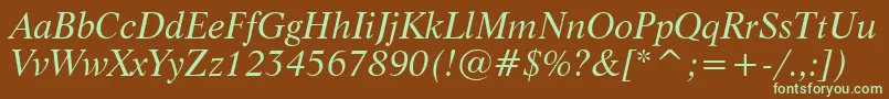 LifeItalicBt Font – Green Fonts on Brown Background