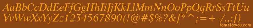 LifeItalicBt Font – Orange Fonts on Brown Background