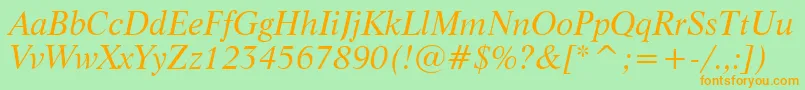 LifeItalicBt Font – Orange Fonts on Green Background