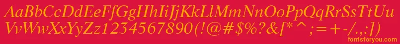 LifeItalicBt Font – Orange Fonts on Red Background