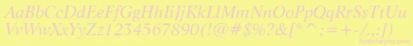 LifeItalicBt Font – Pink Fonts on Yellow Background