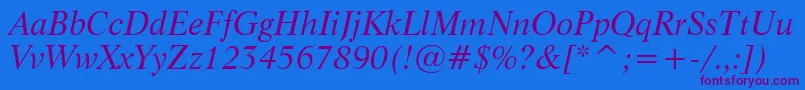LifeItalicBt Font – Purple Fonts on Blue Background