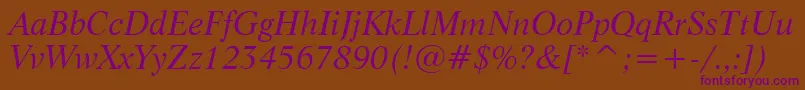 LifeItalicBt Font – Purple Fonts on Brown Background