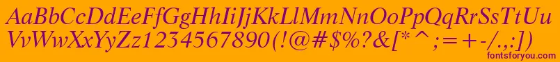 LifeItalicBt Font – Purple Fonts on Orange Background