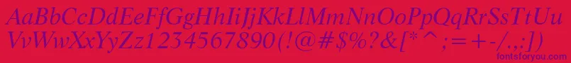 LifeItalicBt Font – Purple Fonts on Red Background