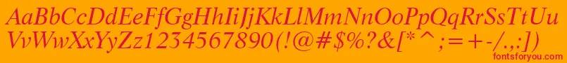 LifeItalicBt Font – Red Fonts on Orange Background