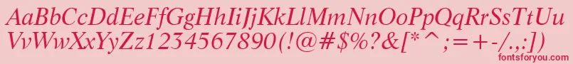 LifeItalicBt Font – Red Fonts on Pink Background