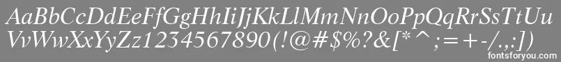LifeItalicBt Font – White Fonts on Gray Background