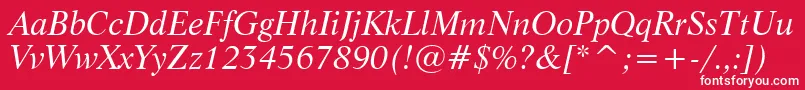 LifeItalicBt Font – White Fonts on Red Background