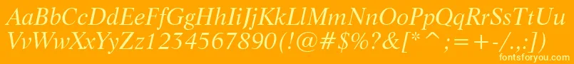 LifeItalicBt Font – Yellow Fonts on Orange Background