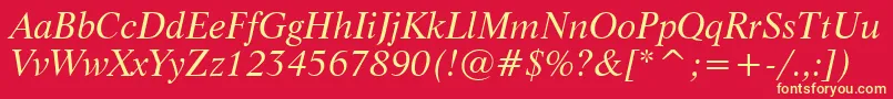 LifeItalicBt Font – Yellow Fonts on Red Background